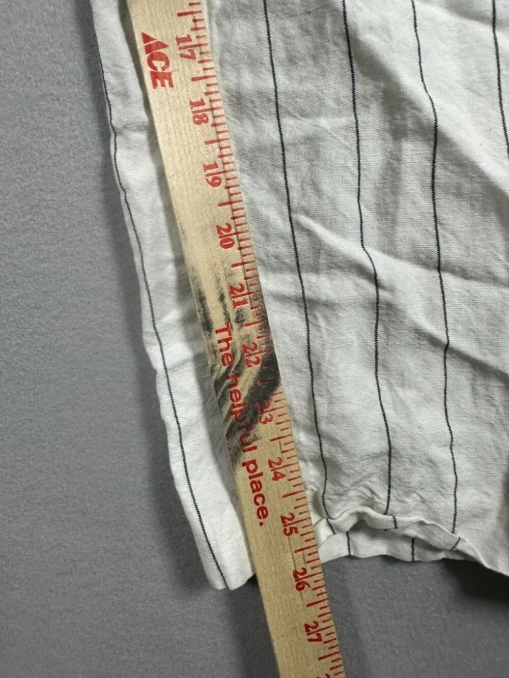 Loft Womens High-Rise Striped Wide-Leg Trousers 10 White Gray Linen Casual Offic - Picture 9 of 9